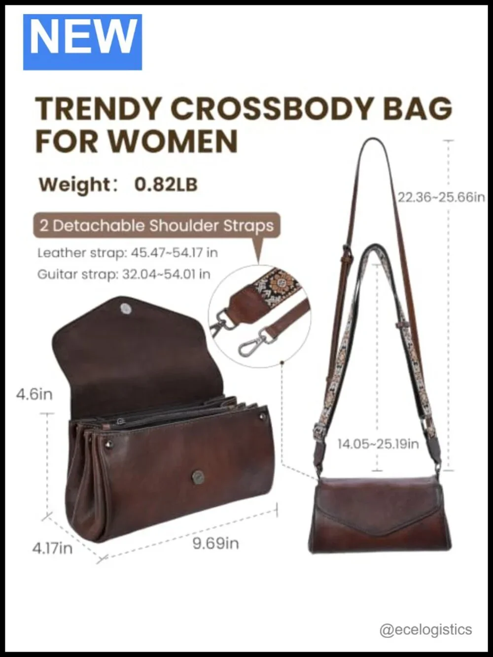 Genuine Leather Crossbody Satchel Handbag Women Convertible Shoulder Purse